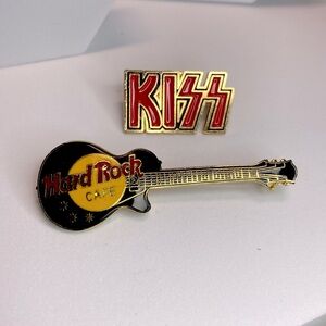 KISS & Hard Rock Cafe Guitar Pin Lot